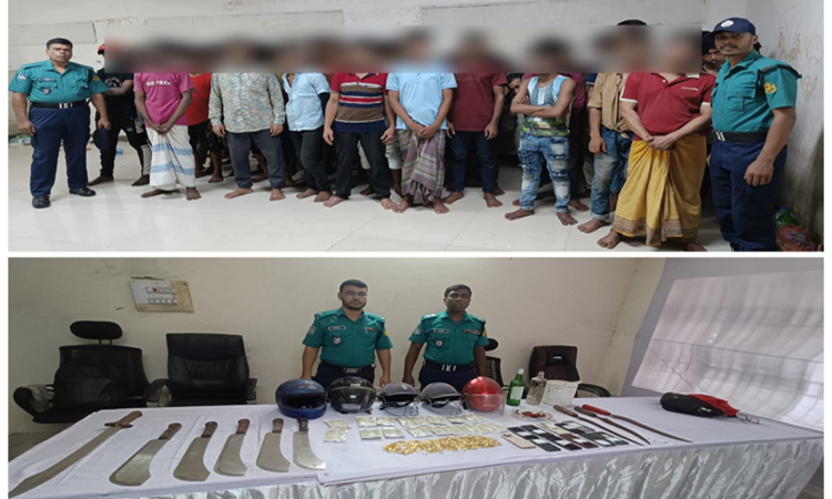রাজধানীর মোহাম্মদপুরে দেশীয় অস্ত্র ও পেট্রোল বোমা উদ্ধার 