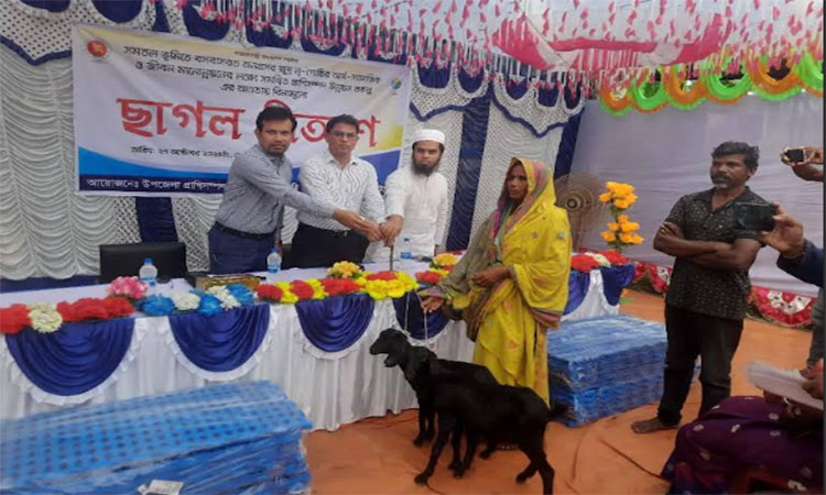 নাটোরে ক্ষুদ্র নৃ-গোষ্ঠীর উন্নয়নে ছাগল বিতরণ