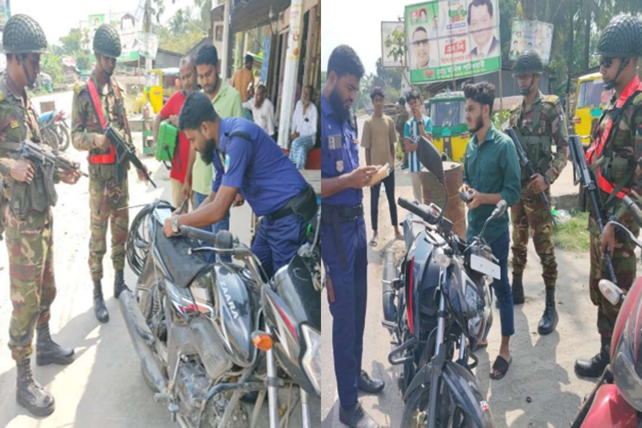 চাঁদপুরে ট্রাফিক আইন লঙ্ঘন করায় জরিমানা, ৬টি গাড়ি জব্দ  