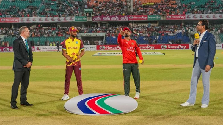 ওয়েস্ট ইন্ডিজের বিপক্ষে টস জিতে ব্যাটিংয়ে বাংলাদেশ