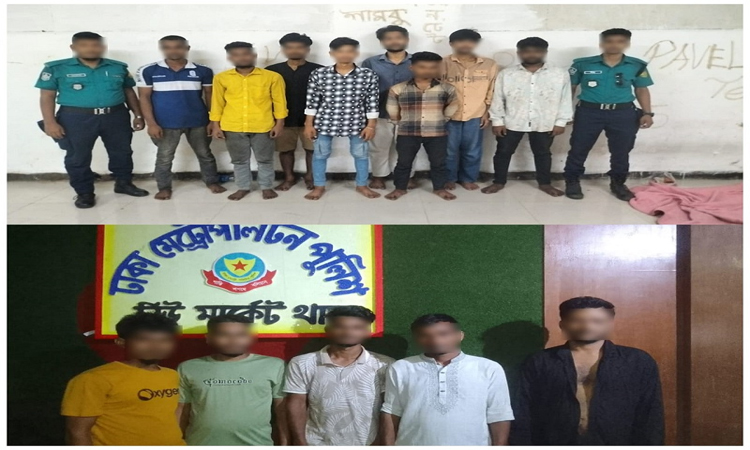 রাজধানীতে বিশেষ অভিযানে বিভিন্ন অপরাধে জড়িত গ্রেফতার ১৩