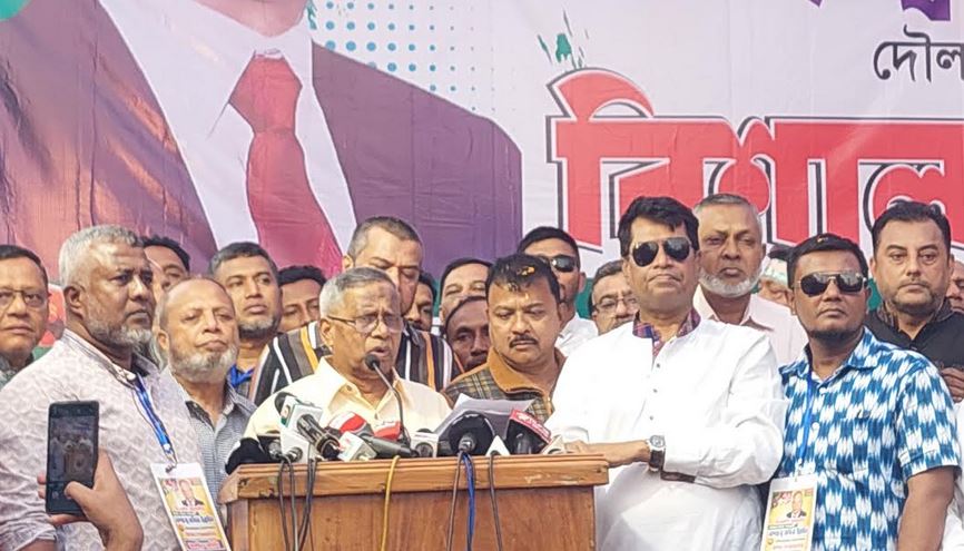 ভোলায় বিএনপি প্রার্থী হাফিজ ইব্রাহিমকে গণসংবর্ধনা 