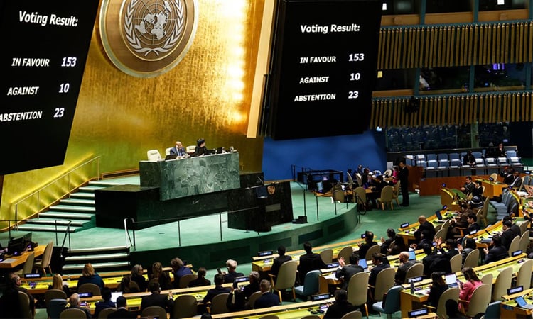 জাতিসংঘের গাজা ভোটকে স্বাগত জানিয়েছে ফিলিস্তিন