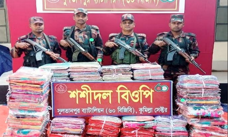 কুমিল্লায় বিজিবির অভিযানে পৌনে তিন কোটি টাকার ভারতীয় পণ্য জব্দ